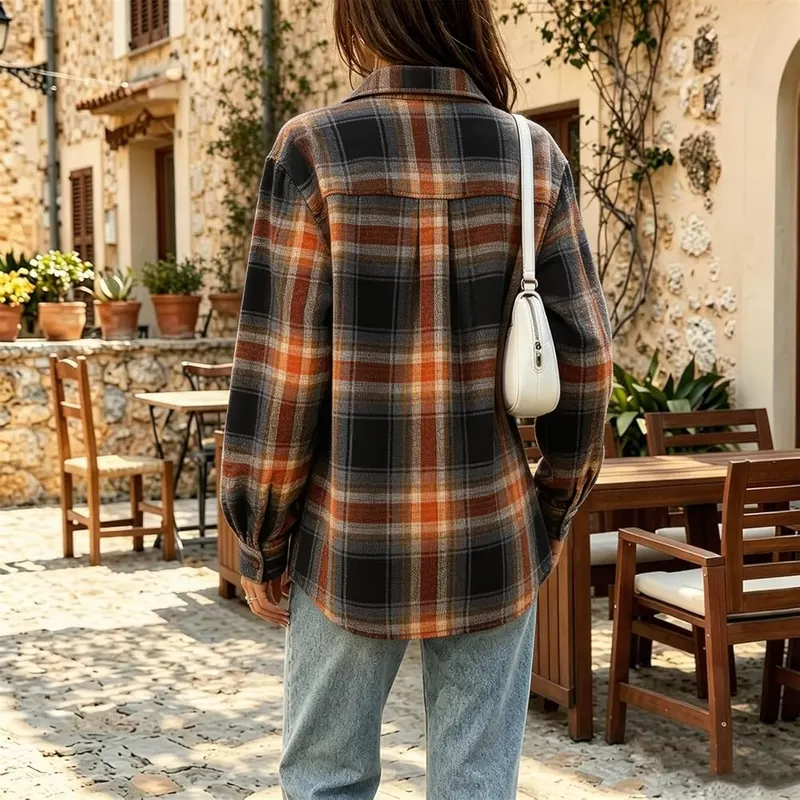 Generic Long Sleeve Oversized Shirts A008orange Large – Match