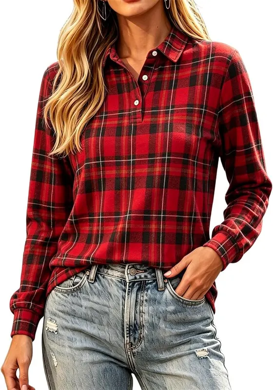 Generic Long Sleeve Polo Shirts A001red – Material