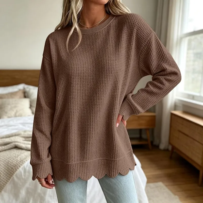 Generic Long Sleeve Shirts B005-light Brown – Classic crewneck and long sleeves