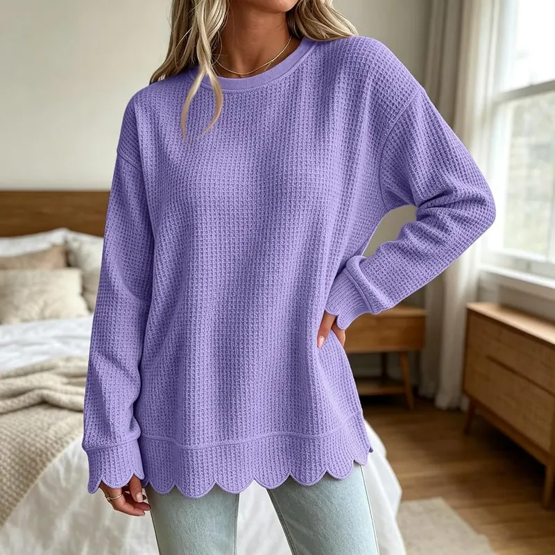 Generic Long Sleeve Shirts B008-purple – Relaxed tunic length cutting