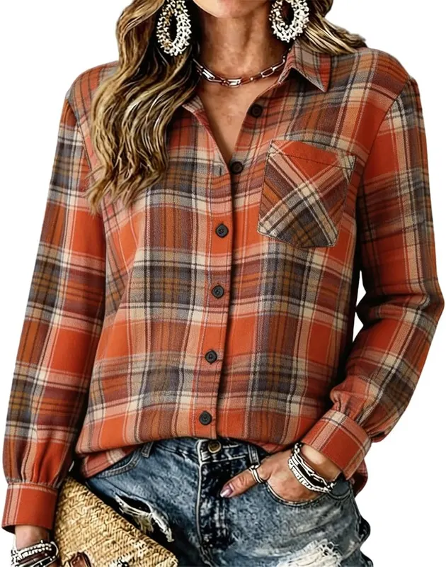 Generic Loose Long Sleeve Shirts A003ginger 3X-Large – product photo 2 of 9