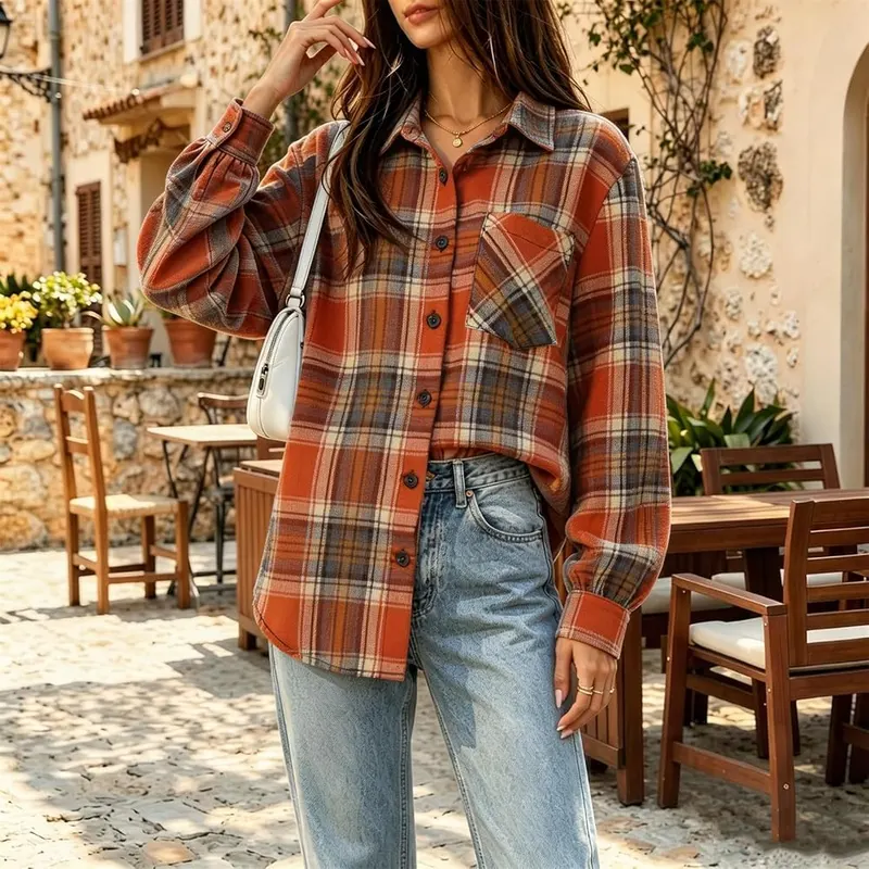 Generic Loose Long Sleeve Shirts A003ginger 3X-Large – product photo 7 of 9