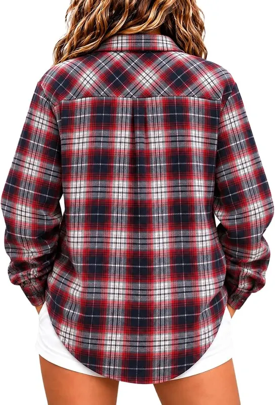 Generic Loose Long Sleeve Shirts A012red Small – Match