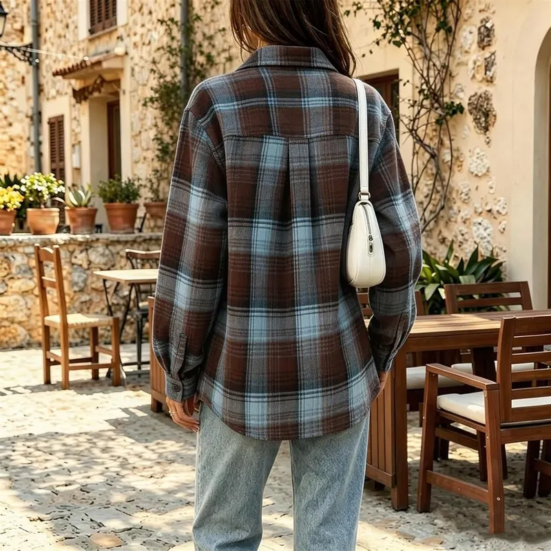 Generic Loose Long Sleeve Shirts A012sky Blue XX-Large – Versatile casual western appearance