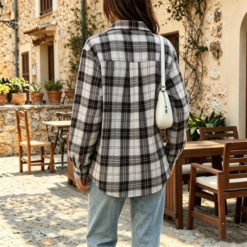 Generic Loose Long Sleeve Shirts A013white – Relaxed oversized fit for easy movement