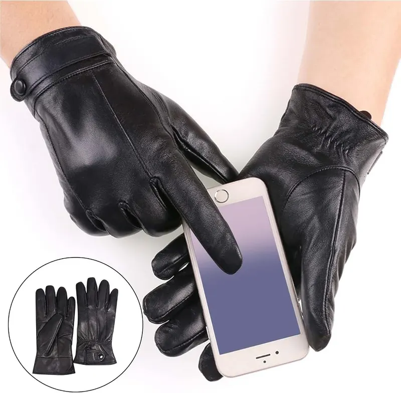 Generic Male Hide Gloves Non-Slip Touch Screen – product photo 7 of 7