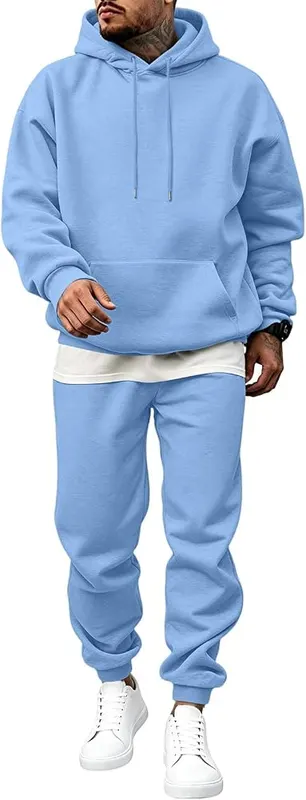 Generic Men Jogging Suits Sets Oversized Hoodie I007- Sky Blue in I007- Sky Blue
