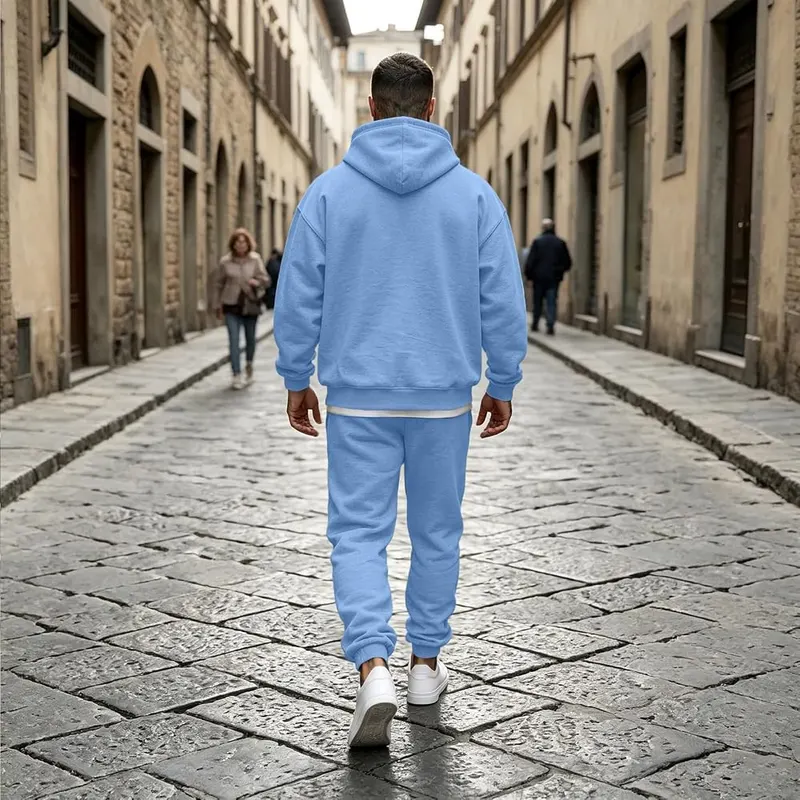 Generic Men Jogging Suits Sets Oversized Hoodie I007- Sky Blue – Classic plain hooded design