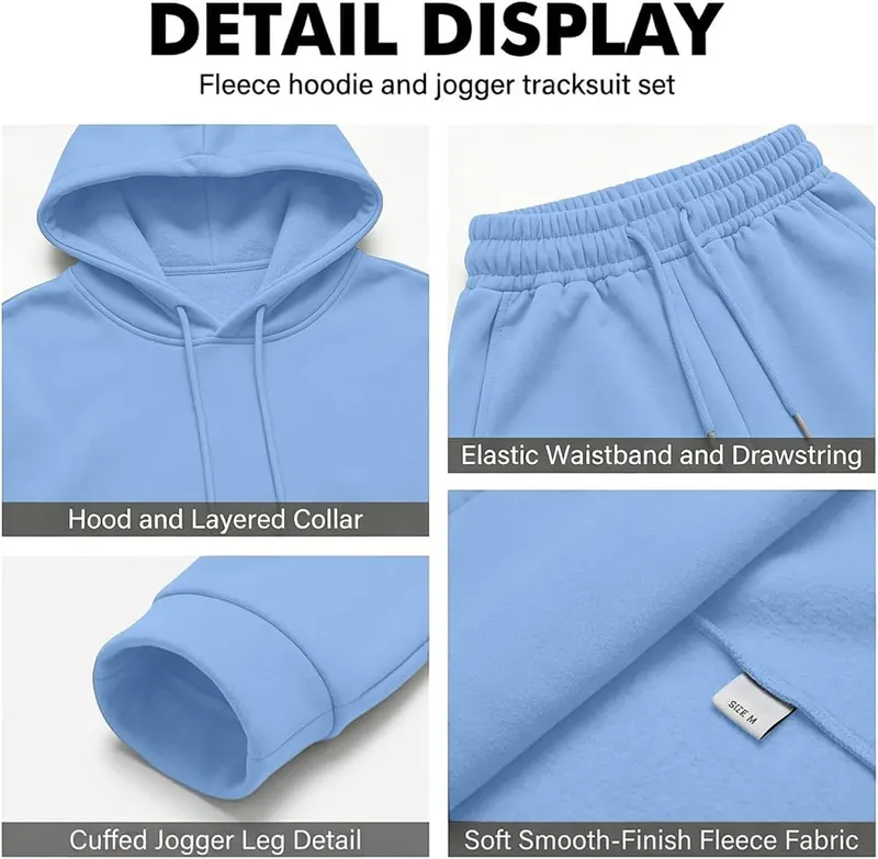 Generic Men Jogging Suits Sets Oversized Hoodie I007- Sky Blue – Comfortable elastic waistband pants