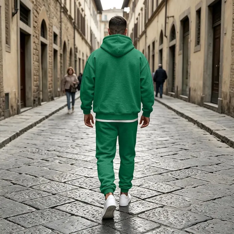 Generic Men Jogging Suits Sets Plain Hooded I004- Green Small – Classic plain hooded sweatshirt
