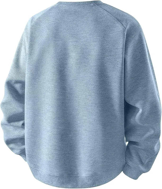 Generic Men’s Color Block Crewneck Sweatshirt Raglan 01-blue – product photo 3 of 4