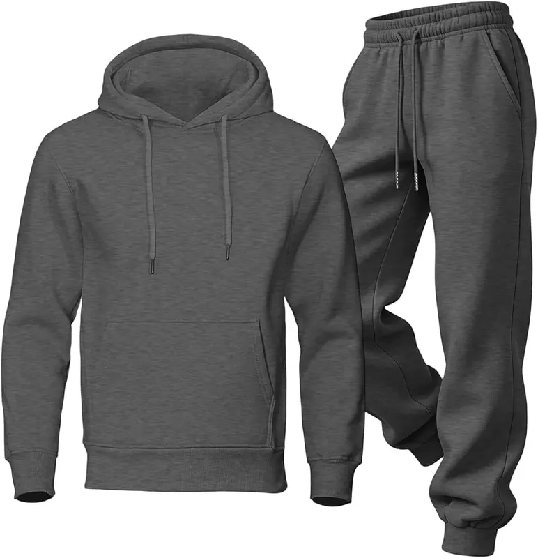 Generic Men’s Sweatsuits Fleece Hoodie Plus Size – Comfortable matching sweat pants