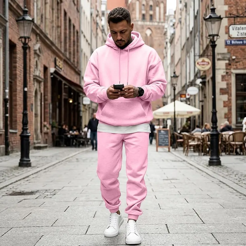 Generic Men’s Sweatsuits Oversized Hoodie Plus Size – Soft lightweight fleece fabric
