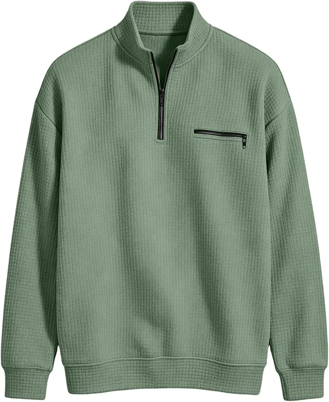 Generic Mens Mock Neck Sweatshirt Quarter Zip – Occasion