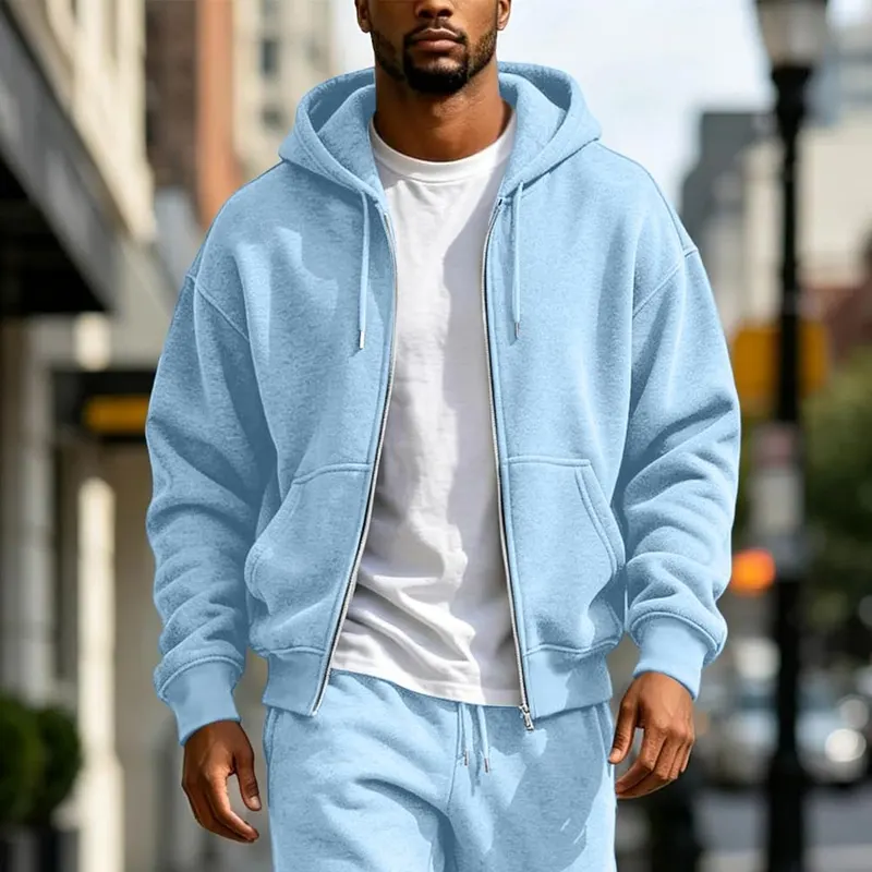 Generic Mens Zip Up Sweatshirt Lightweight Breathable – Soft Lightweight Fleece Lined