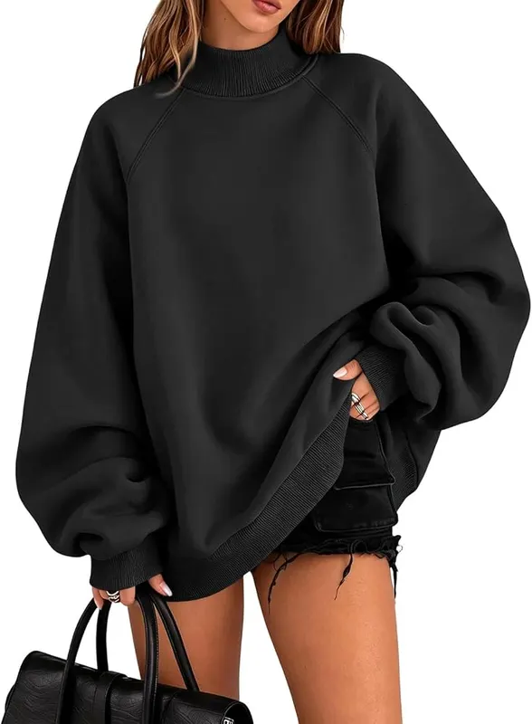Generic Mock Neck Oversized Sweatshirts A007black – Material