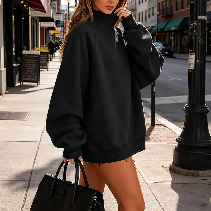 Generic Mock Neck Oversized Sweatshirts A007black – product photo 7 of 9