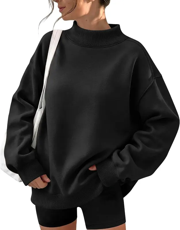 Generic Mockneck Sweatshirt Y2k in D02 Black