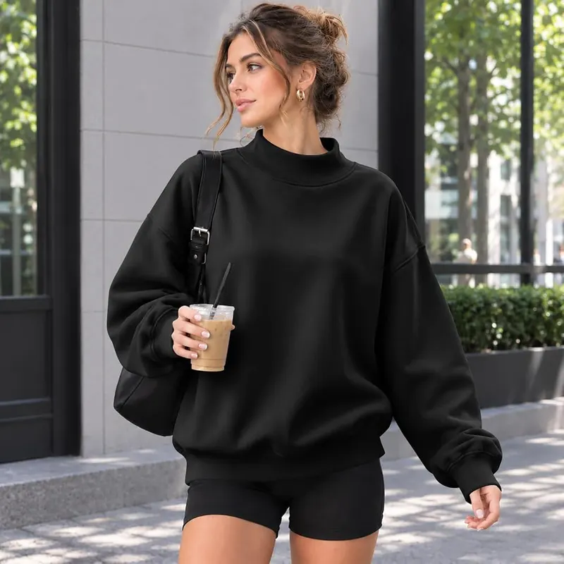 Generic Mockneck Sweatshirt Y2k – Classic Mock Neck & Relaxed Oversized Fit