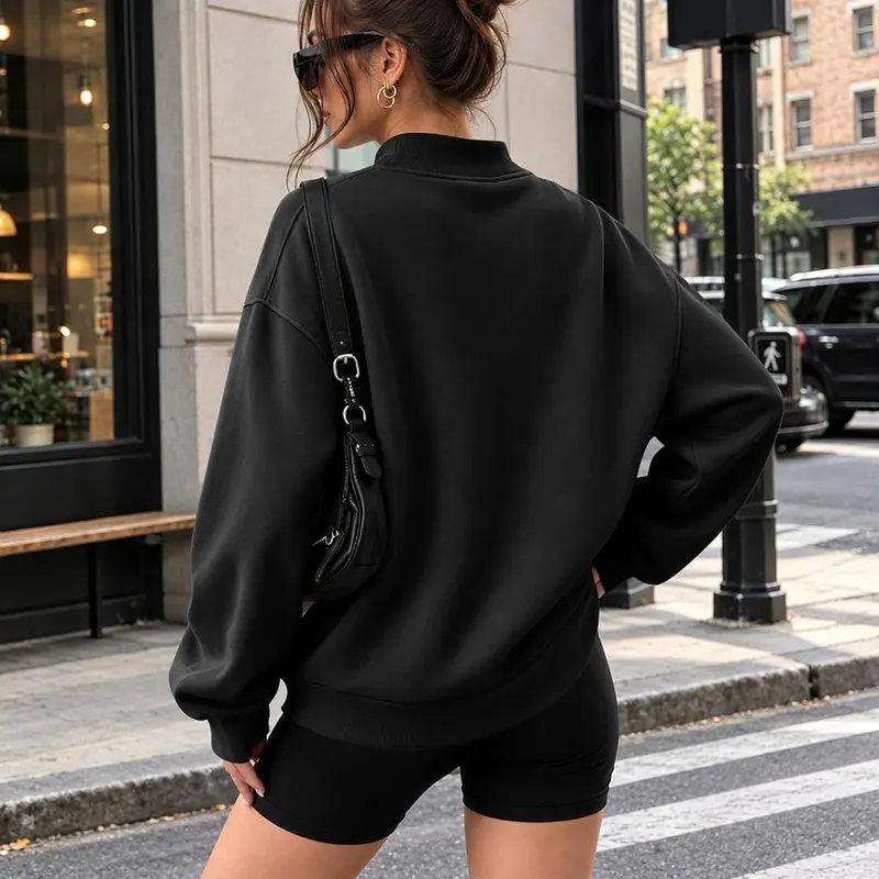 Generic Mockneck Sweatshirt Y2k – Ribbed Cuffs & Hem