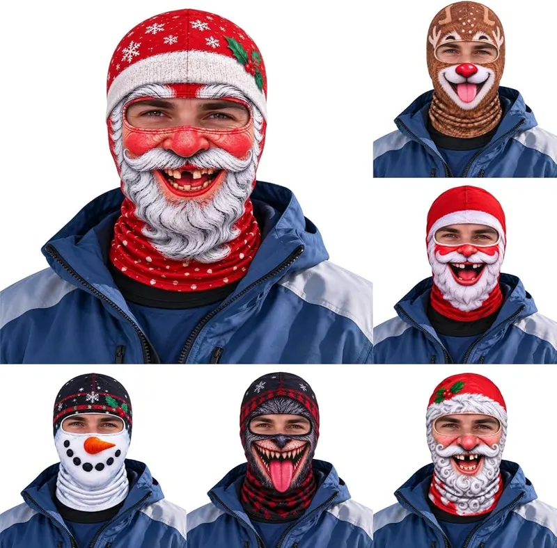 Generic Old Man Ski Mask Balaclava Face in 010-red