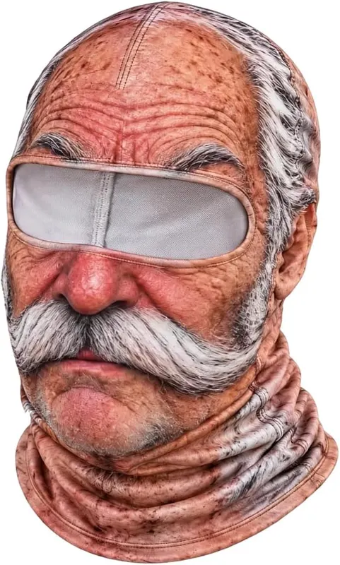 Generic Old Man Ski Mask Funny Realistic 3D A01 White in A01 White