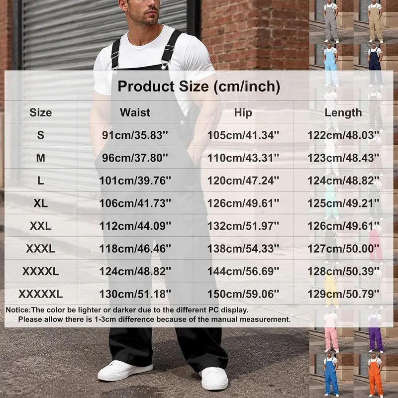 Generic Overalls For Men Work Gym Casual – Equipped with flexible adjustable shoulder straps, this mens