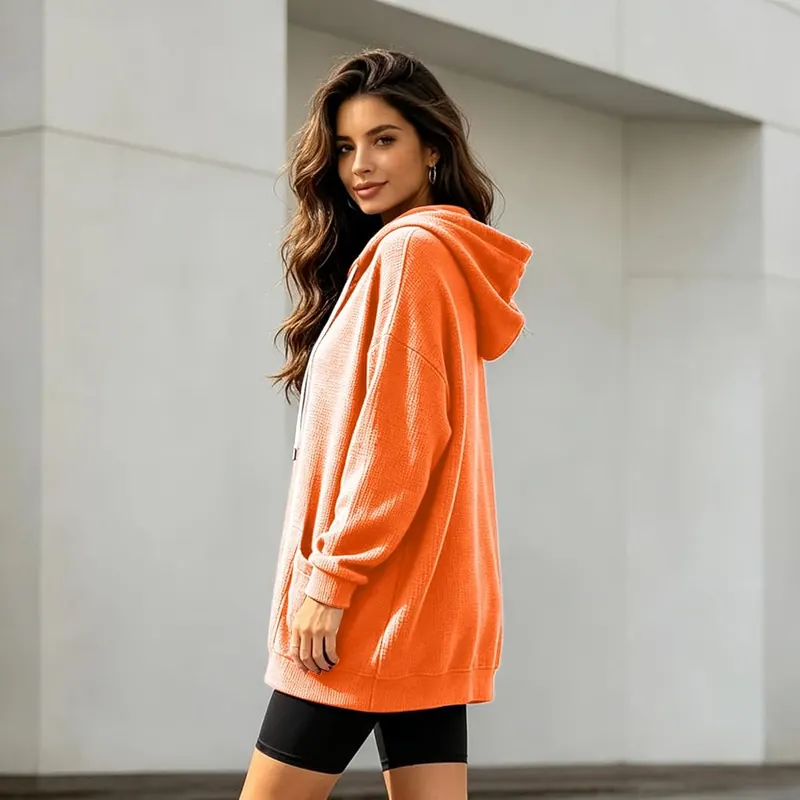 Generic Oversized Hoodies A001-orange – Casual attached hood design