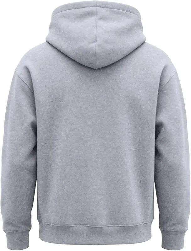 Generic Hoodie for Men Long Sleeve Oversized A01 Light Gray – Ribbed Cuffs and Hem