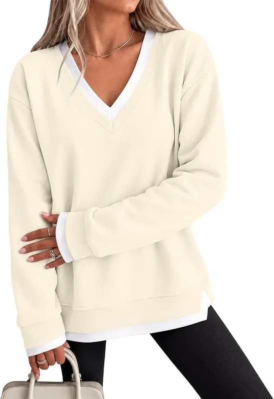 Generic Oversized Sweatshirt C003-beige Large in C003-beige