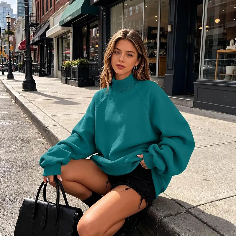Generic Oversized Sweatshirts A001turquoise Small – product photo 8 of 9