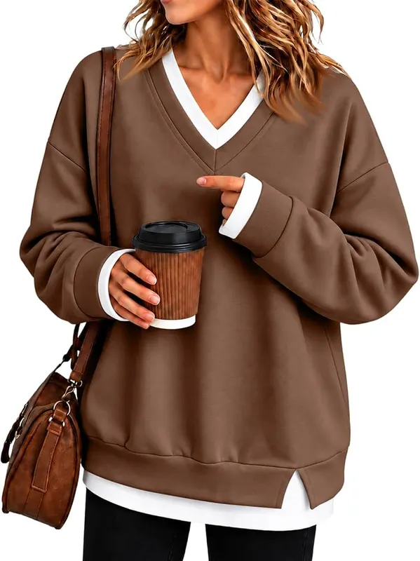 Generic Oversized Sweatshirts Y2k C005-coffee – Oversized Drop Shoulder Silhouette