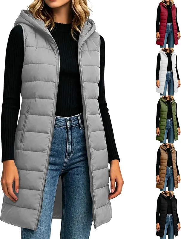 Generic Plus Size Puffer Vests in A003dark Green