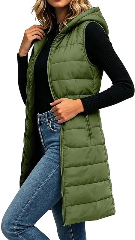 Generic Plus Size Puffer Vests – Smooth outer shell with warm padding
