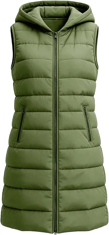 Generic Plus Size Puffer Vests – Full front zipper closure