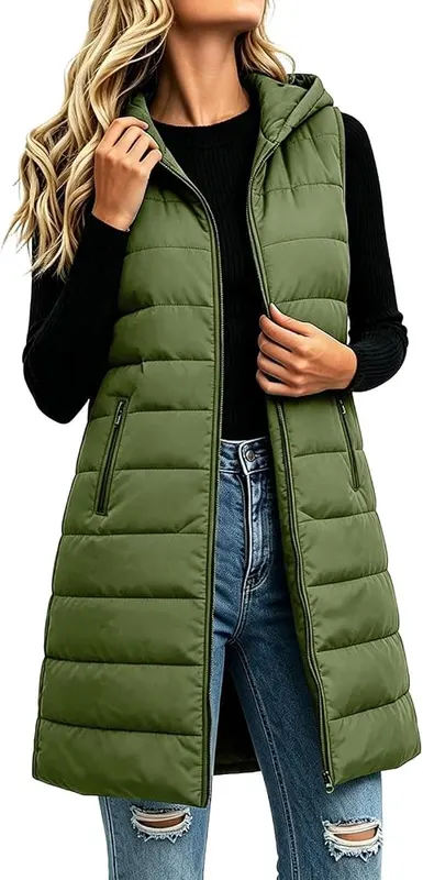 Generic Plus Size Puffer Vests – Sleeveless cut for easy arm movement