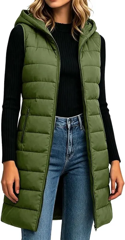 Generic Plus Size Puffer Vests – Quilted panels for added texture