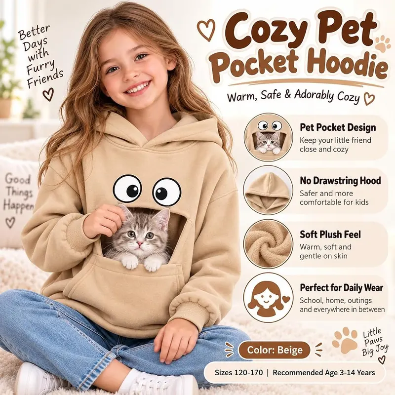 Generic Pull Pocket For Dogs Girls Cat – Unisex pullover silhouette