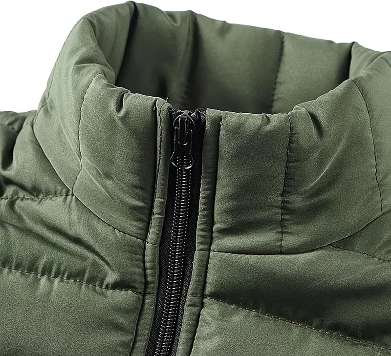 Generic Quilted Jacket Men Sleeveless Down Vest A002-army Green – product photo 8 of 9