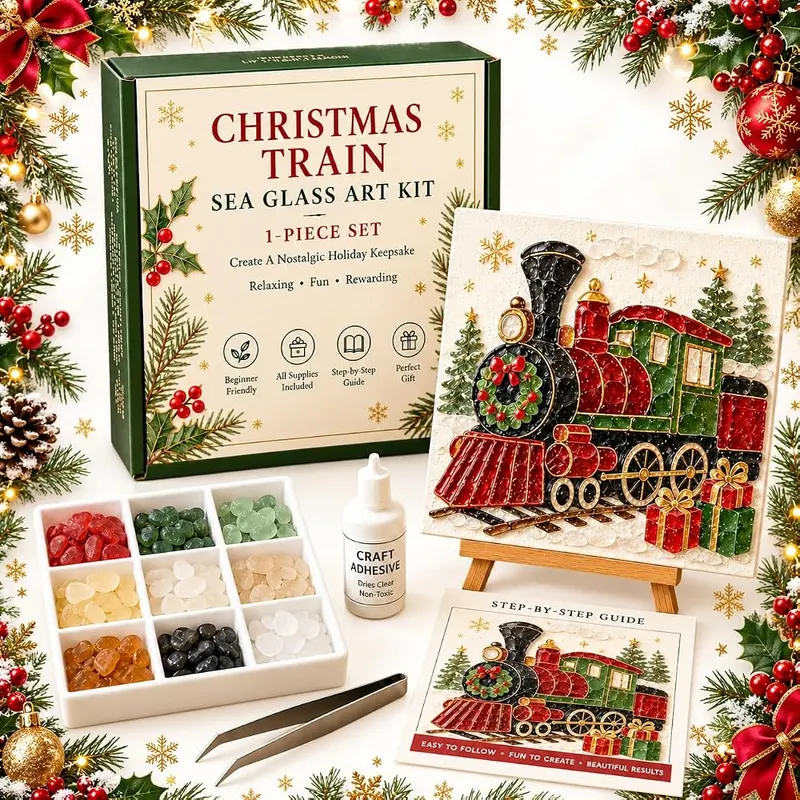 Generic Sea Glass Christmas Train Kit Xmas in 03-Christmas Train