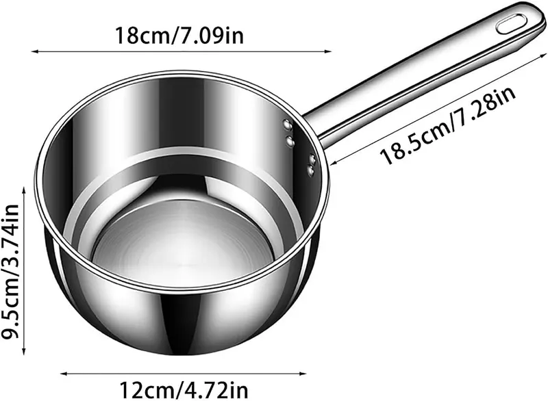 Generic Thick Stainless Steel Saucepan Silver – product photo 2 of 8