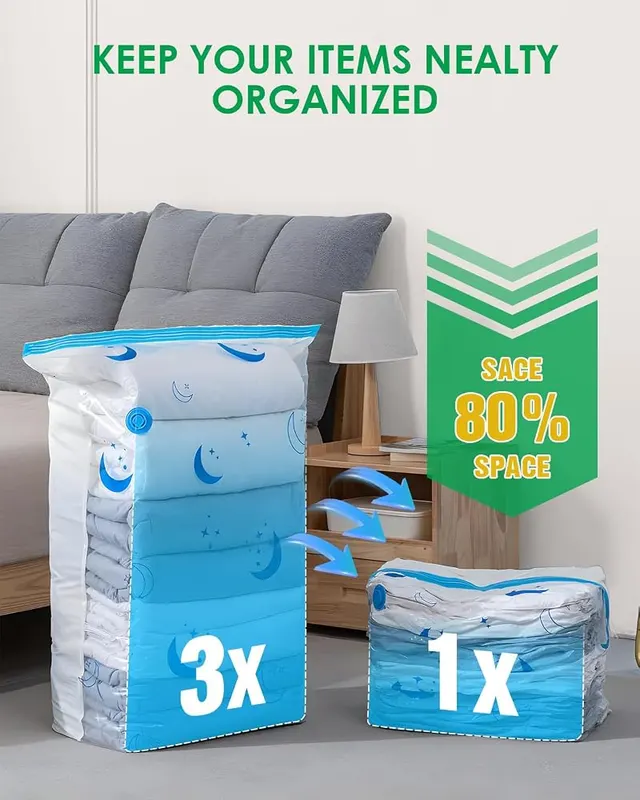Generic Travel Vacuum Bags – double-zipper and triple-seal airtight protection