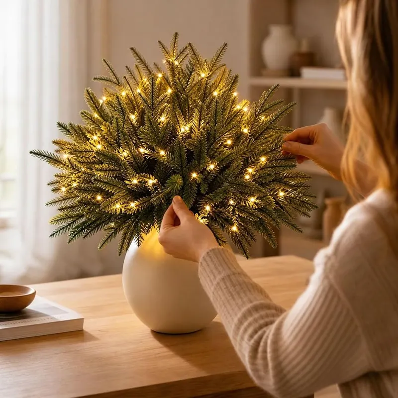 Generic Twinkling Enchanted Evergreen Pine – 1 Pack Lights and 5 Branches