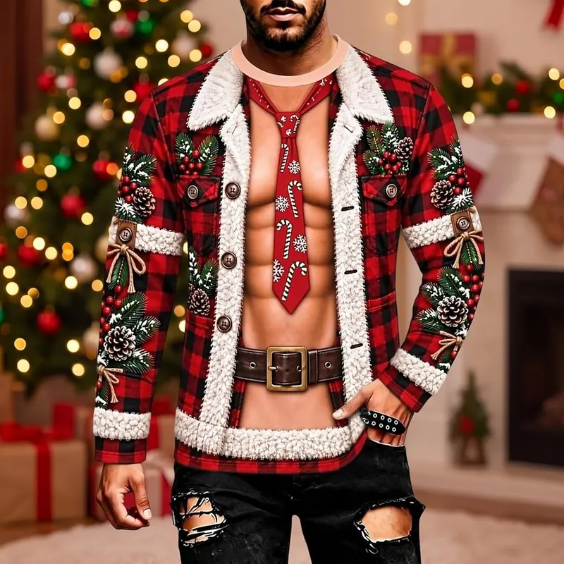 Generic Ugly Christmas Shirts A01 Wine – Soft lightweight fabric, breathable and skin-friendly for all-day