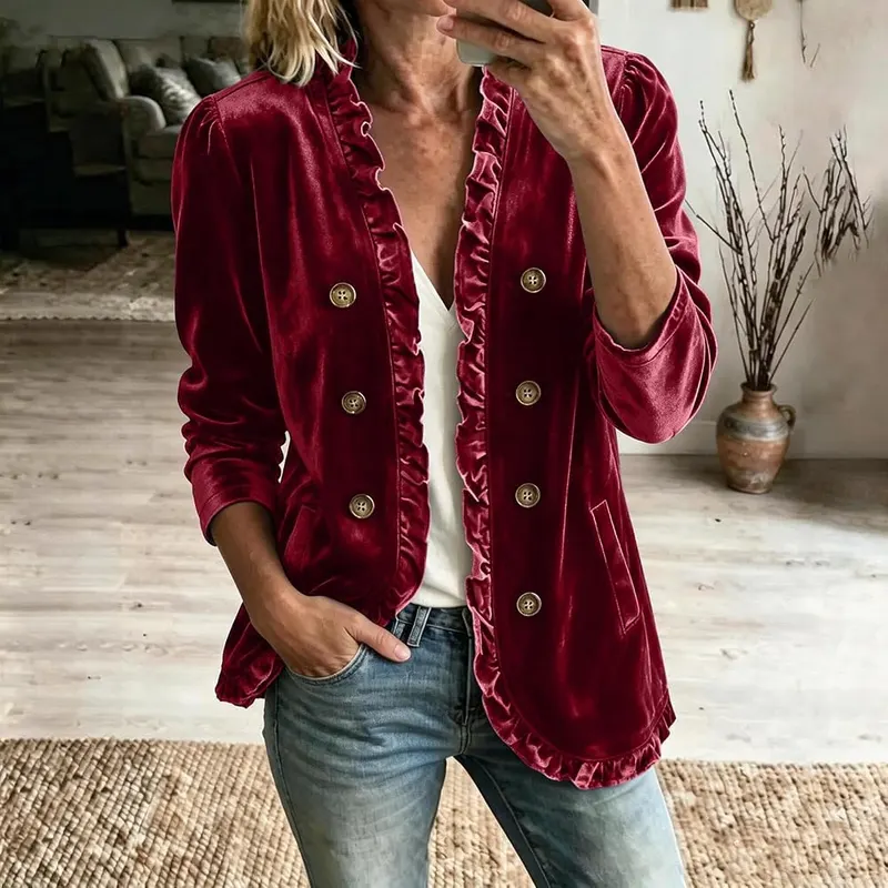 Generic Velvet Blazer – Smooth mid-weight velvet fabric