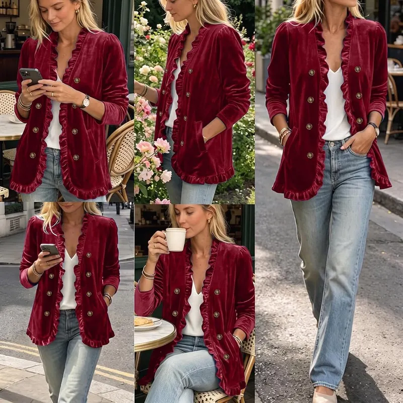 Generic Velvet Blazer – Relaxed fit for easy layering