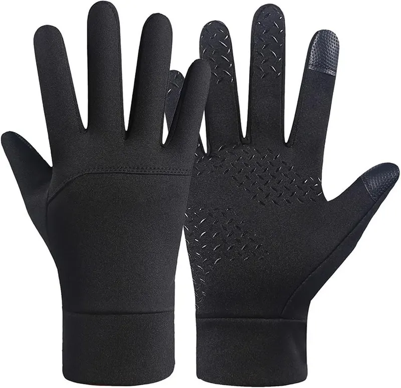 Generic Warm Non Slip Gloves Mobile Compatible Black in Black