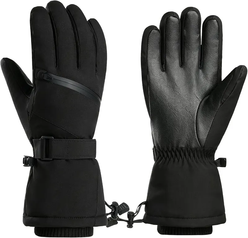 Generic Waterproof Windproof Snow Gloves Thick Insulated in Black