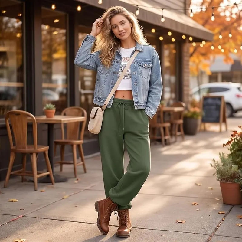 Generic Wide Leg Pants A003-army Green – product photo 3 of 8