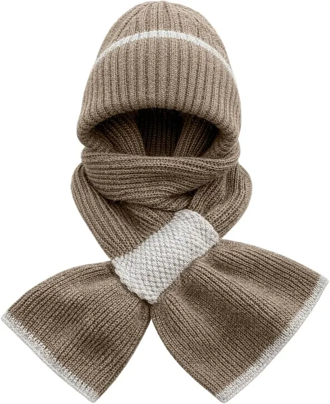 Generic Winter Versatile Knitted Hooded Scarf in A